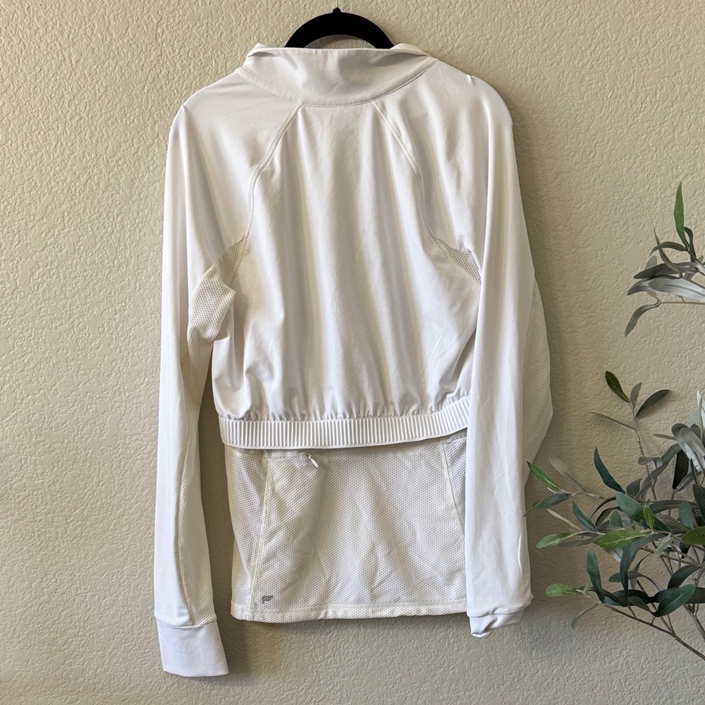 Fabletics White Quarter-Zip Pullover - Picture 2 of 3